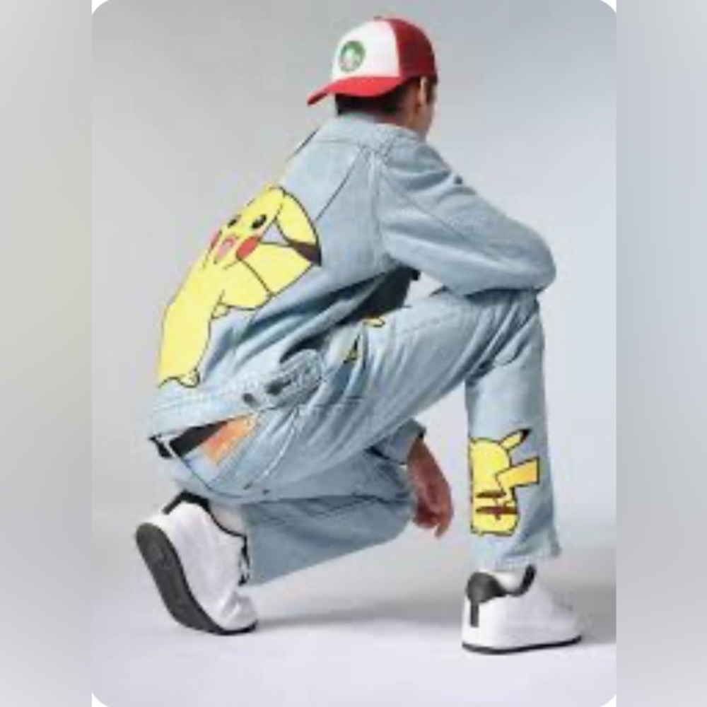 LEVIS X POKÉMON Special Anniversary Denim Jacket/Jean. RARE set! Size Lrg/34/32